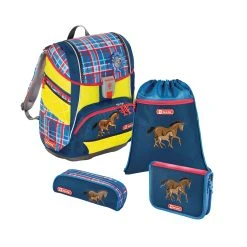 Step By Step 4tlg. Ranzen-Set 2IN1 DIN "Horse Family" In Blau