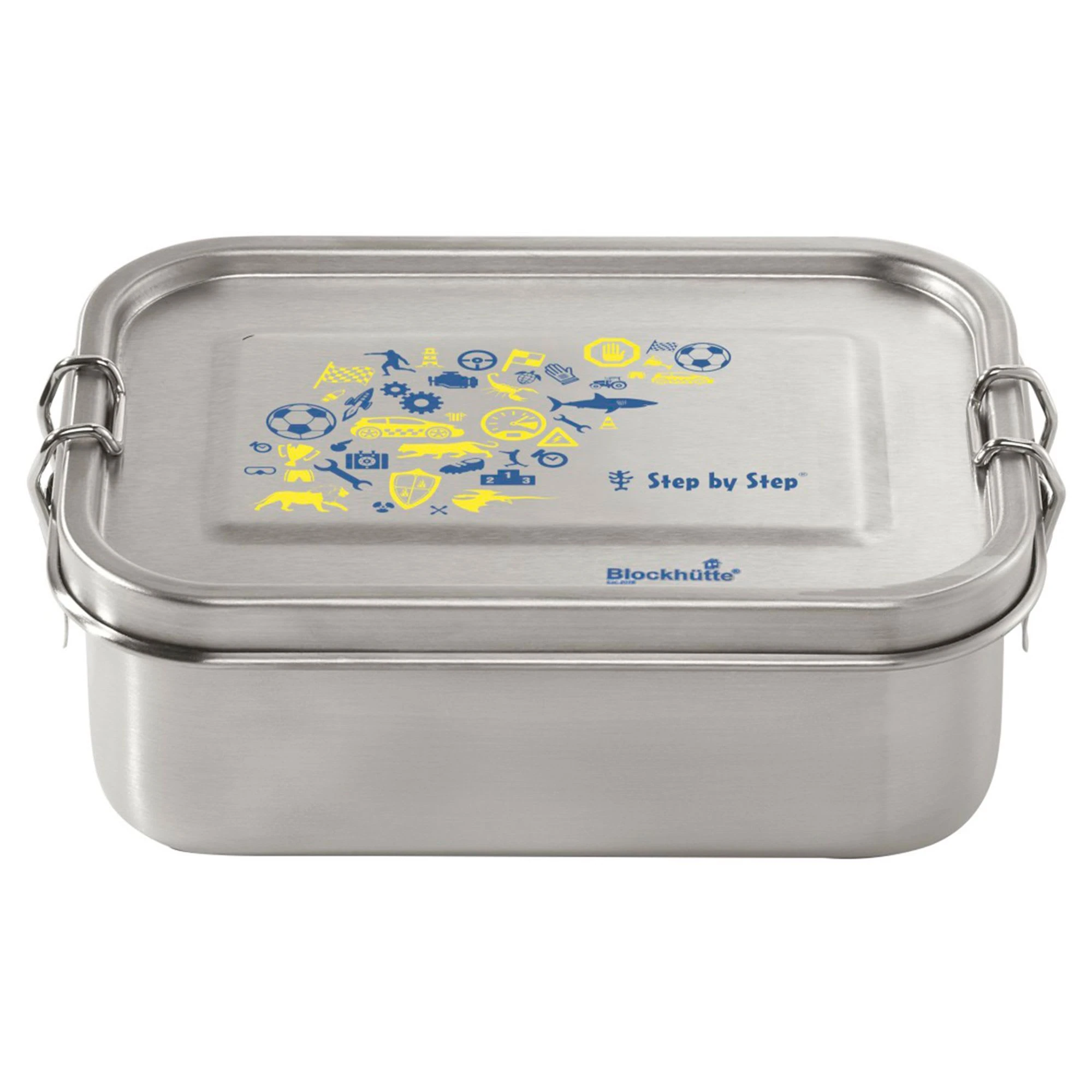 Step By Step Edelstahl Lunchbox 18 Cm In Blue & Yellow 1 Step By Step Edelstahl Lunchbox 18 Cm In Blue & Yellow