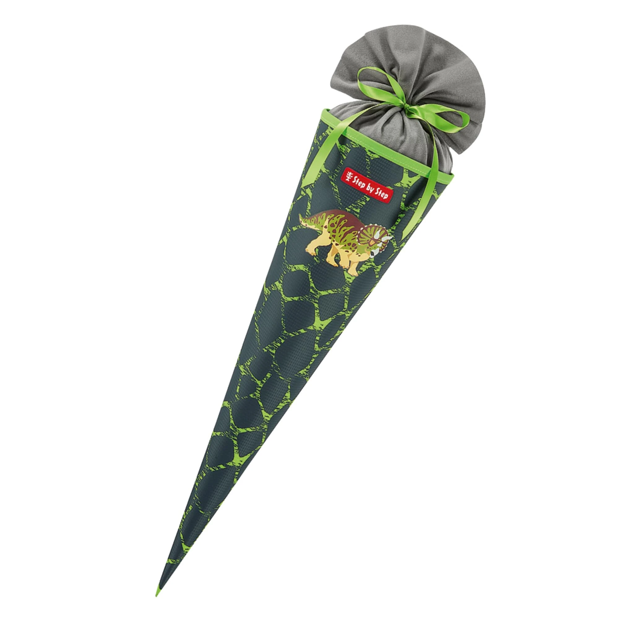 Step By Step Schultüte, Mit Eingenähtem Bändchen In Dino Tres 1 Step By Step Schultüte, Mit Eingenähtem Bändchen In Dino Tres