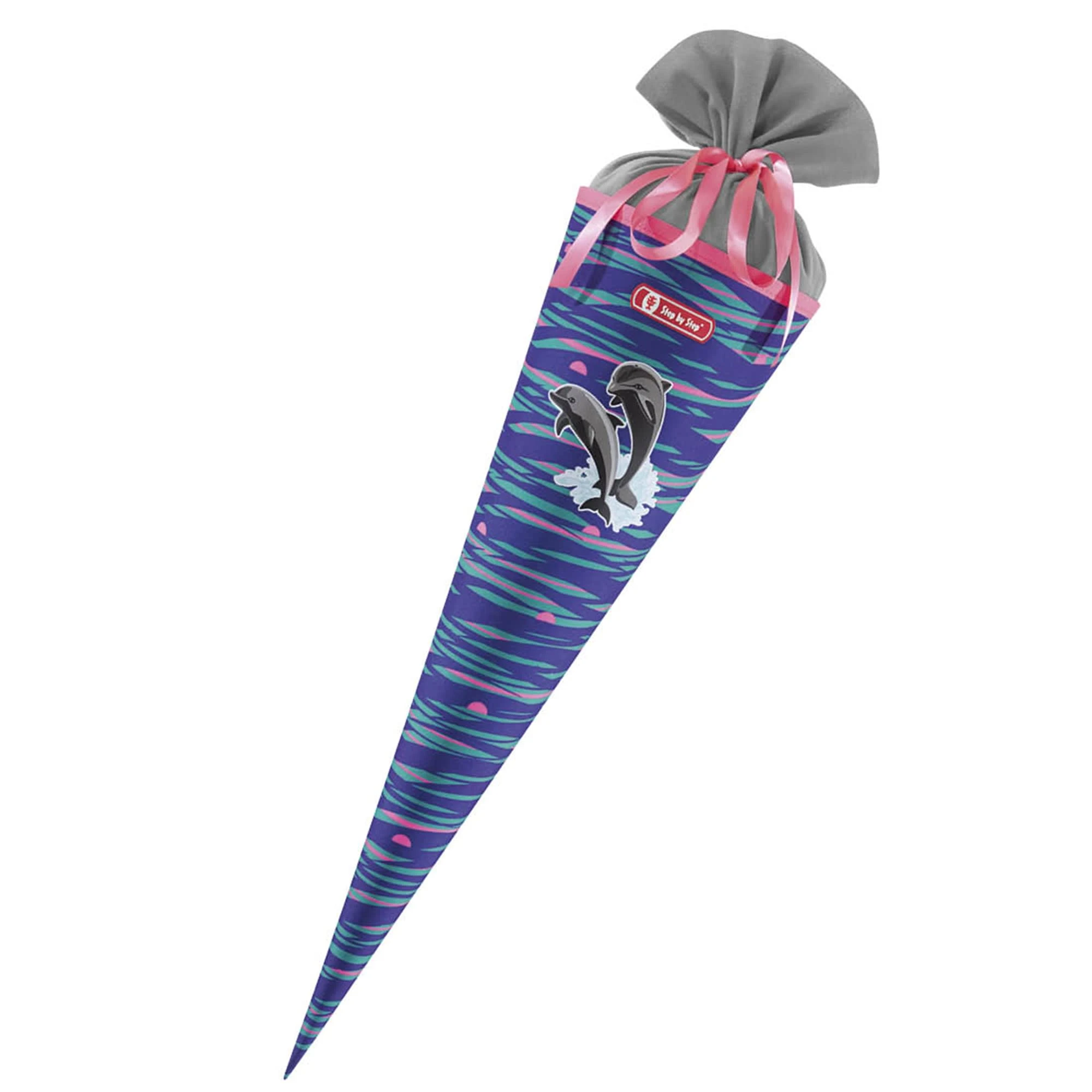 Step By Step Schultüte, Mit Eingenähtem Bändchen In Shiny Dolphins 1 Step By Step Schultüte, Mit Eingenähtem Bändchen In Shiny Dolphins