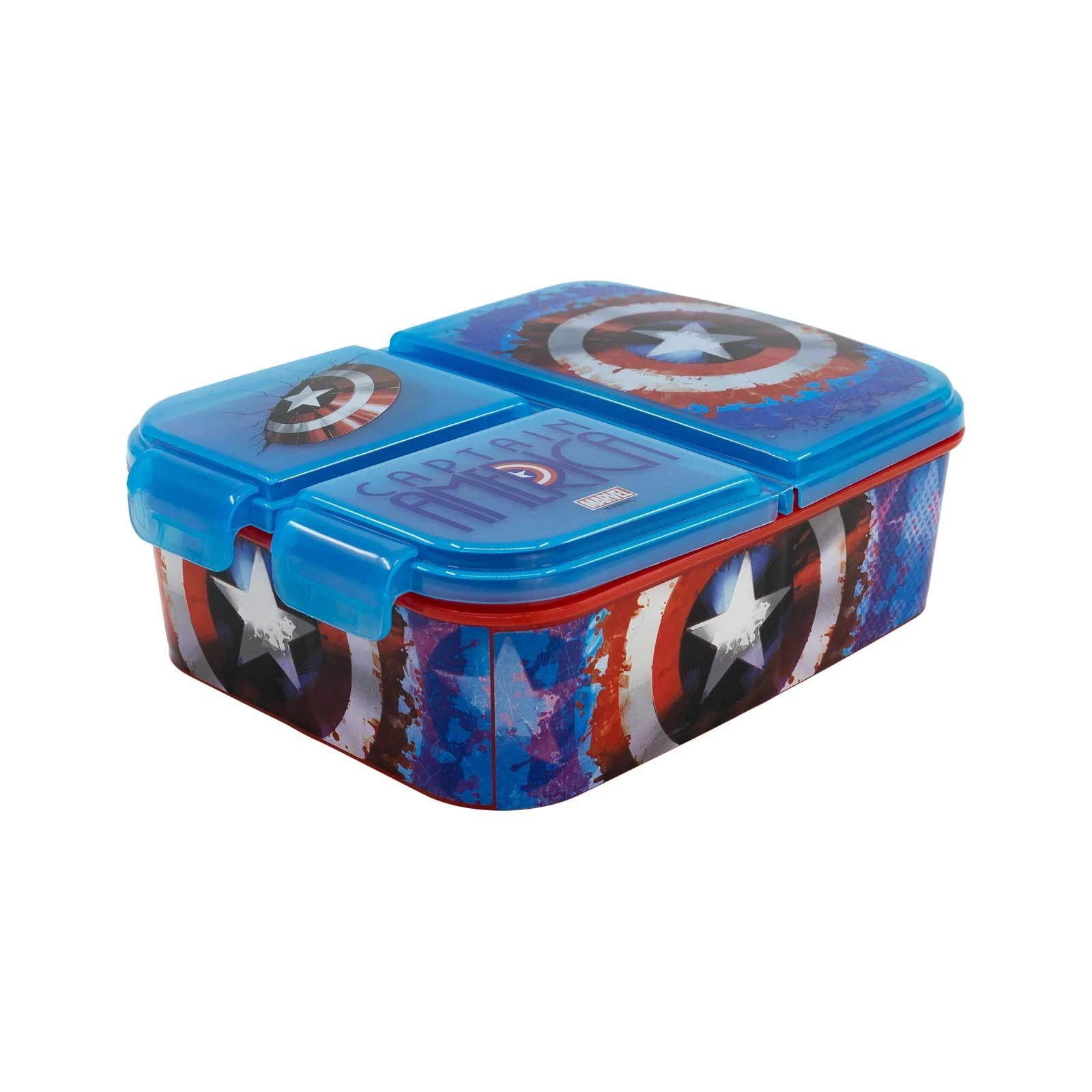 Stor 2er Set Brotdose & Trinkflasche Captain America In Blau-rot 2 Stor 2er Set Brotdose & Trinkflasche Captain America In Blau-rot – Bild 2