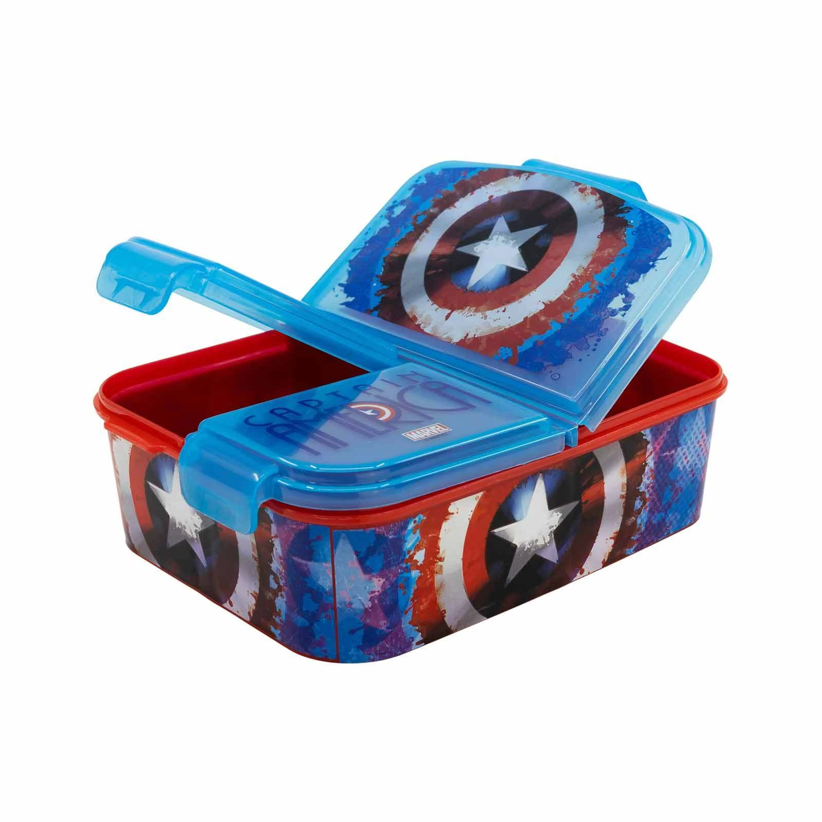 Stor 2er Set Brotdose & Trinkflasche Captain America In Blau-rot 3 Stor 2er Set Brotdose & Trinkflasche Captain America In Blau-rot – Bild 3