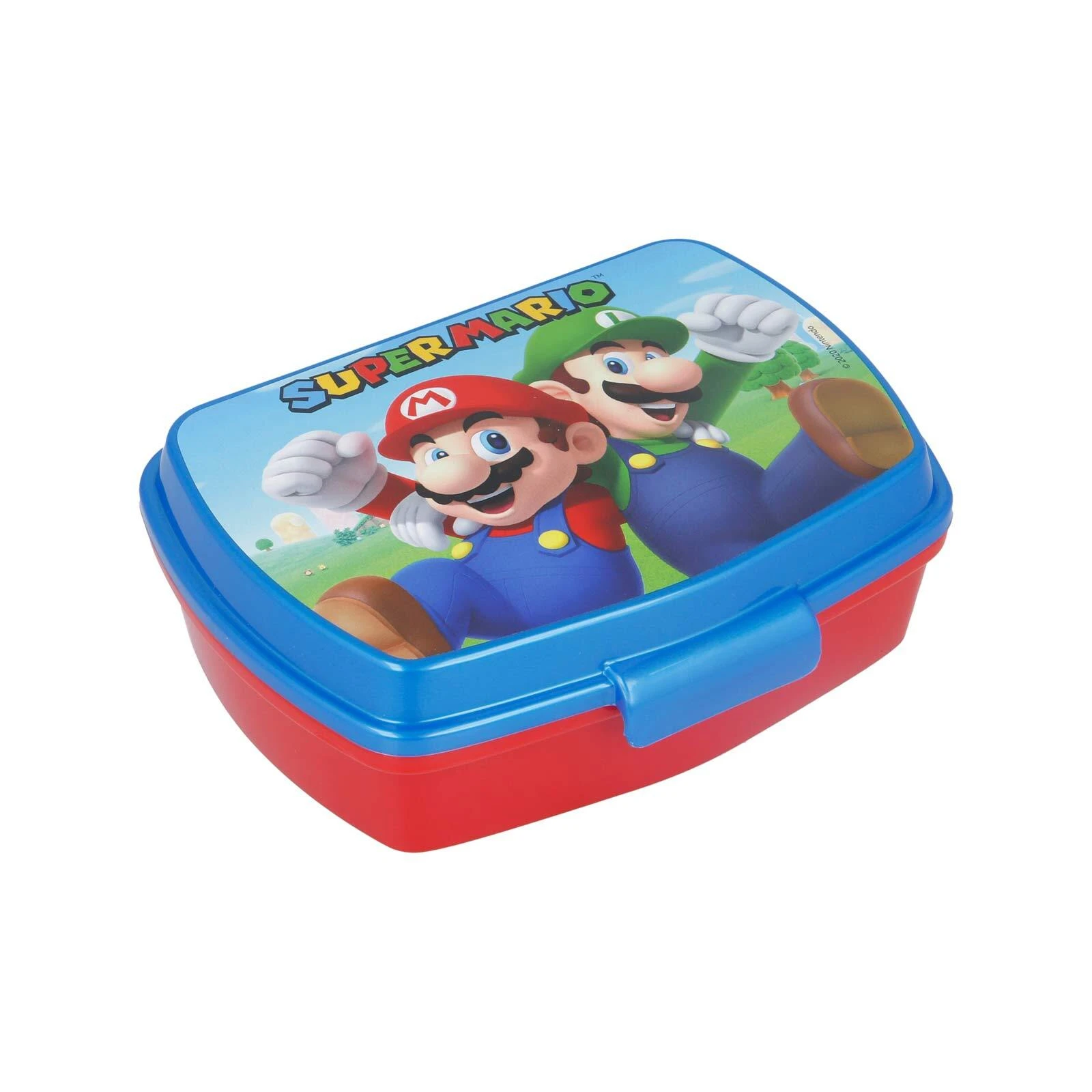 Stor 2er Set Brotdose & Trinkflasche Super Mario In Blau-rot 2 Stor 2er Set Brotdose & Trinkflasche Super Mario In Blau-rot – Bild 2