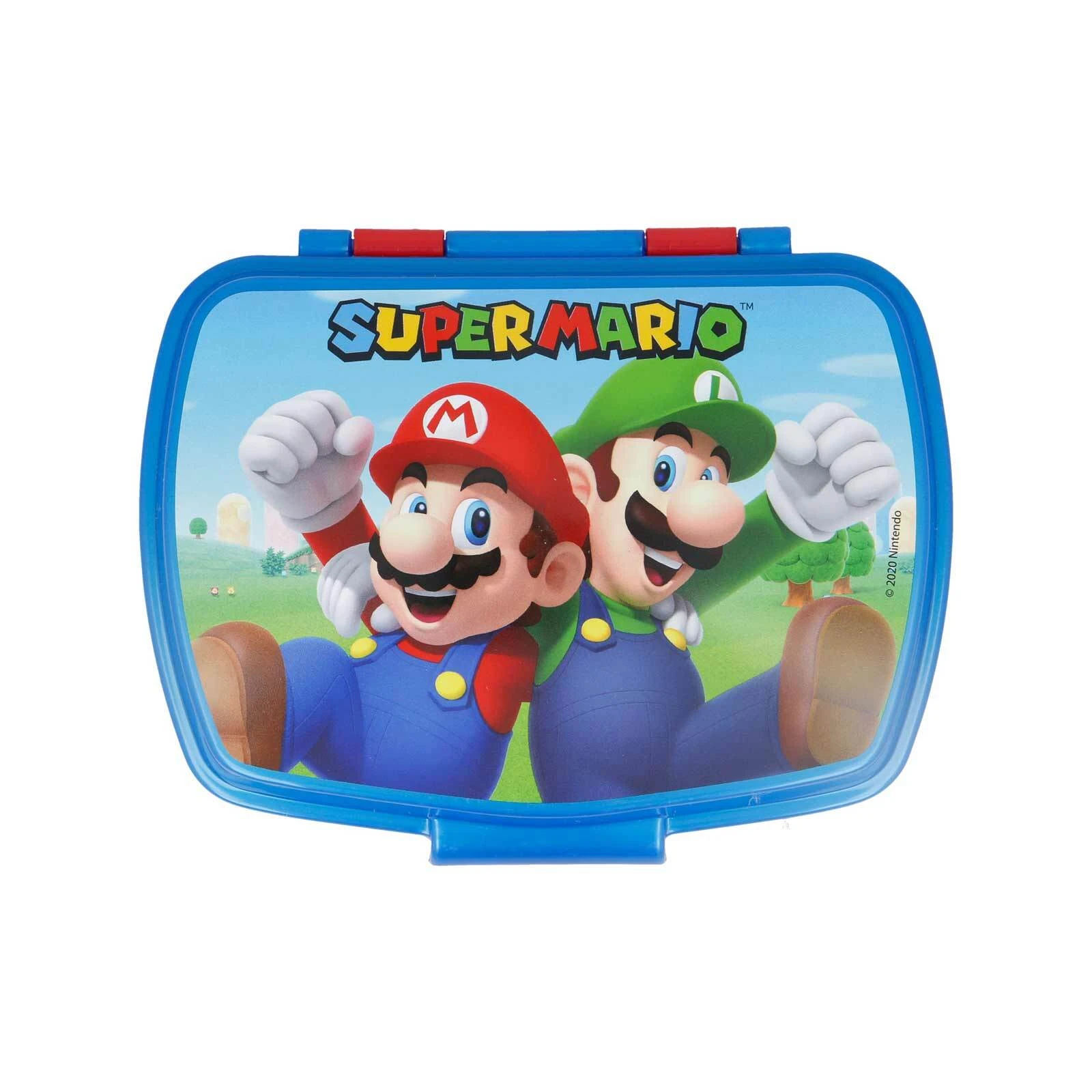Stor 2er Set Brotdose & Trinkflasche Super Mario In Blau-rot 3 Stor 2er Set Brotdose & Trinkflasche Super Mario In Blau-rot – Bild 3
