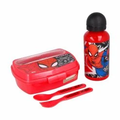 Stor 2er Set Lunchset Spiderman Urban Web In Rot