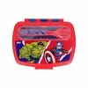 Stor 3er Set Lunchset Avengers Comic Heroes In Blau-rot