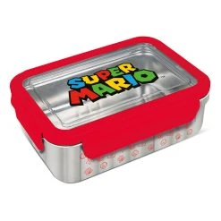 Edelstahl-Brotdose "Super Mario" In Rot - (L)19,5 X (B)14,2 X (H)7,2 Cm