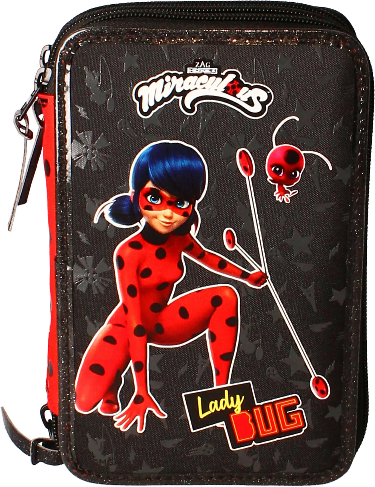 Vadobag Doppel-Federmäppchen Miraculous Super Heroez, Befüllt, 9-tlg. 1 Vadobag Doppel-Federmäppchen Miraculous Super Heroez, Befüllt, 9-tlg.