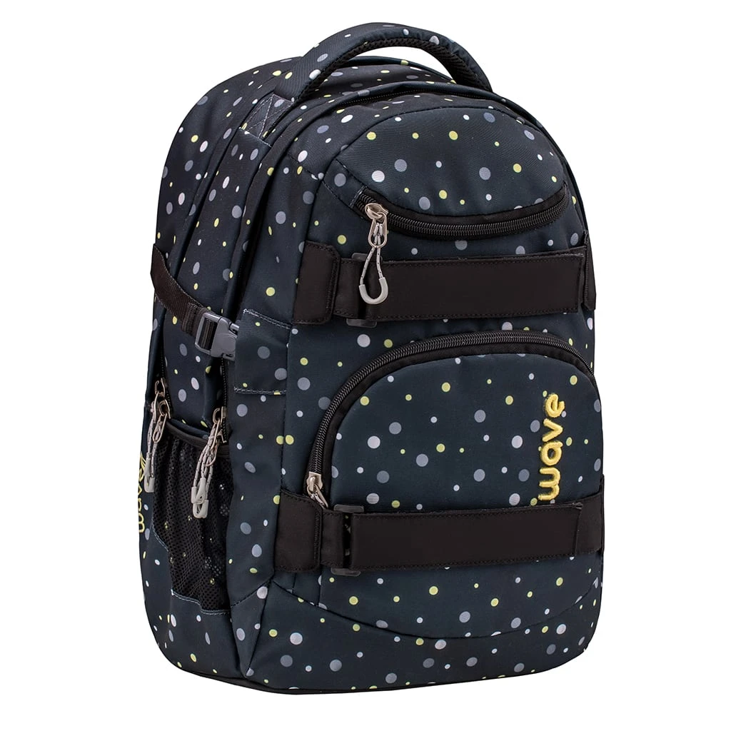 Wave 2tlg-Set: Rucksack Infinity Set 1 Black And Yellow Dots In Schwarz 2 Wave 2tlg-Set: Rucksack Infinity Set 1 Black And Yellow Dots In Schwarz – Bild 2