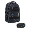 Wave 2tlg-Set: Rucksack Infinity Set 1 Black And Yellow Dots In Schwarz