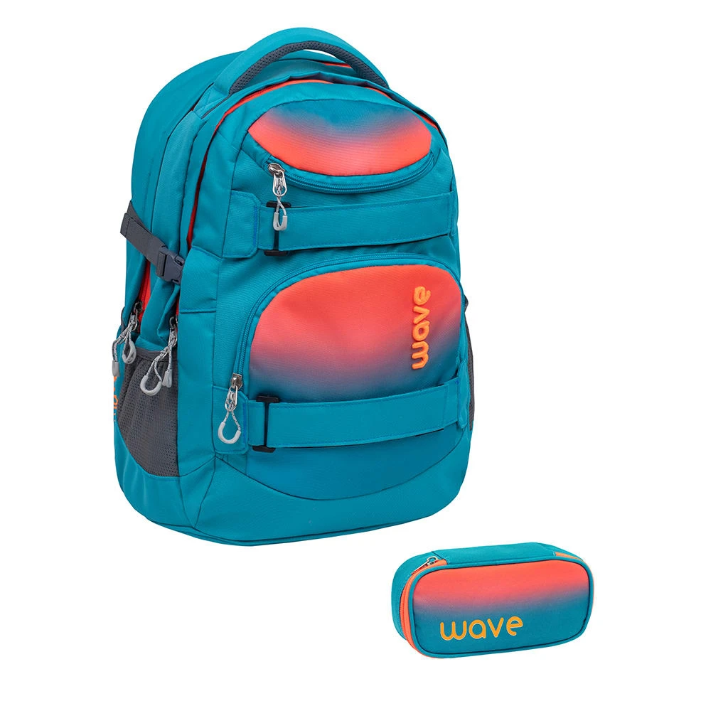 Wave 2tlg-Set: Rucksack Infinity Set 1 Ombre Neon Orange And Bluebird In Türkis 1 Wave 2tlg-Set: Rucksack Infinity Set 1 Ombre Neon Orange And Bluebird In Türkis