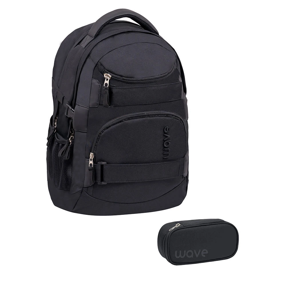 Wave 2tlg-Set: Rucksack Infinity Set 1 Posh Black In Schwarz – H43xL31xT22 Cm 1 Wave 2tlg-Set: Rucksack Infinity Set 1 Posh Black In Schwarz – H43xL31xT22 Cm