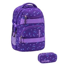Wave 2tlg-Set: Rucksack Infinity Set 1 Purple Dots In Lila – H43xL31xT 22 Cm