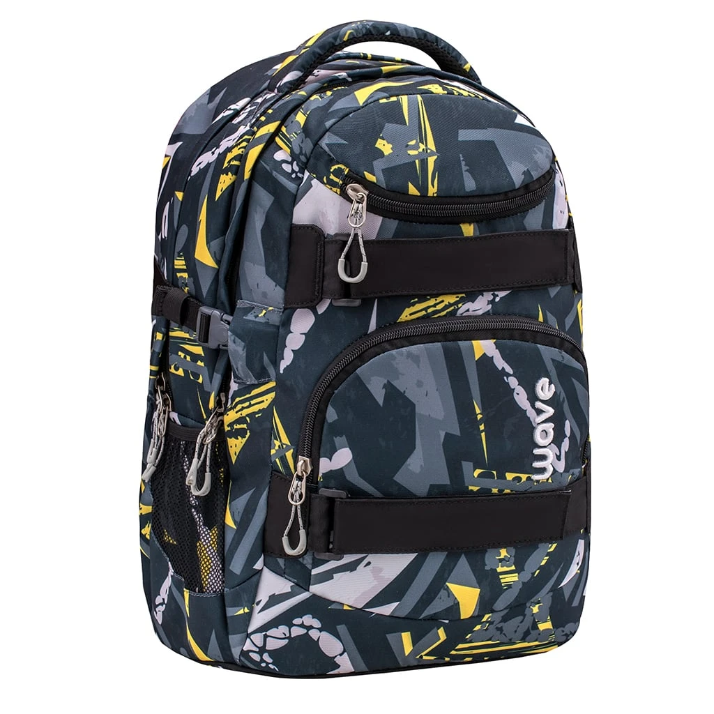 Wave 2tlg-Set: Rucksack Infinity Set 1 Yellow Graffiti In Schwarz – H43xL31xT22 Cm 2 Wave 2tlg-Set: Rucksack Infinity Set 1 Yellow Graffiti In Schwarz – H43xL31xT22 Cm – Bild 2