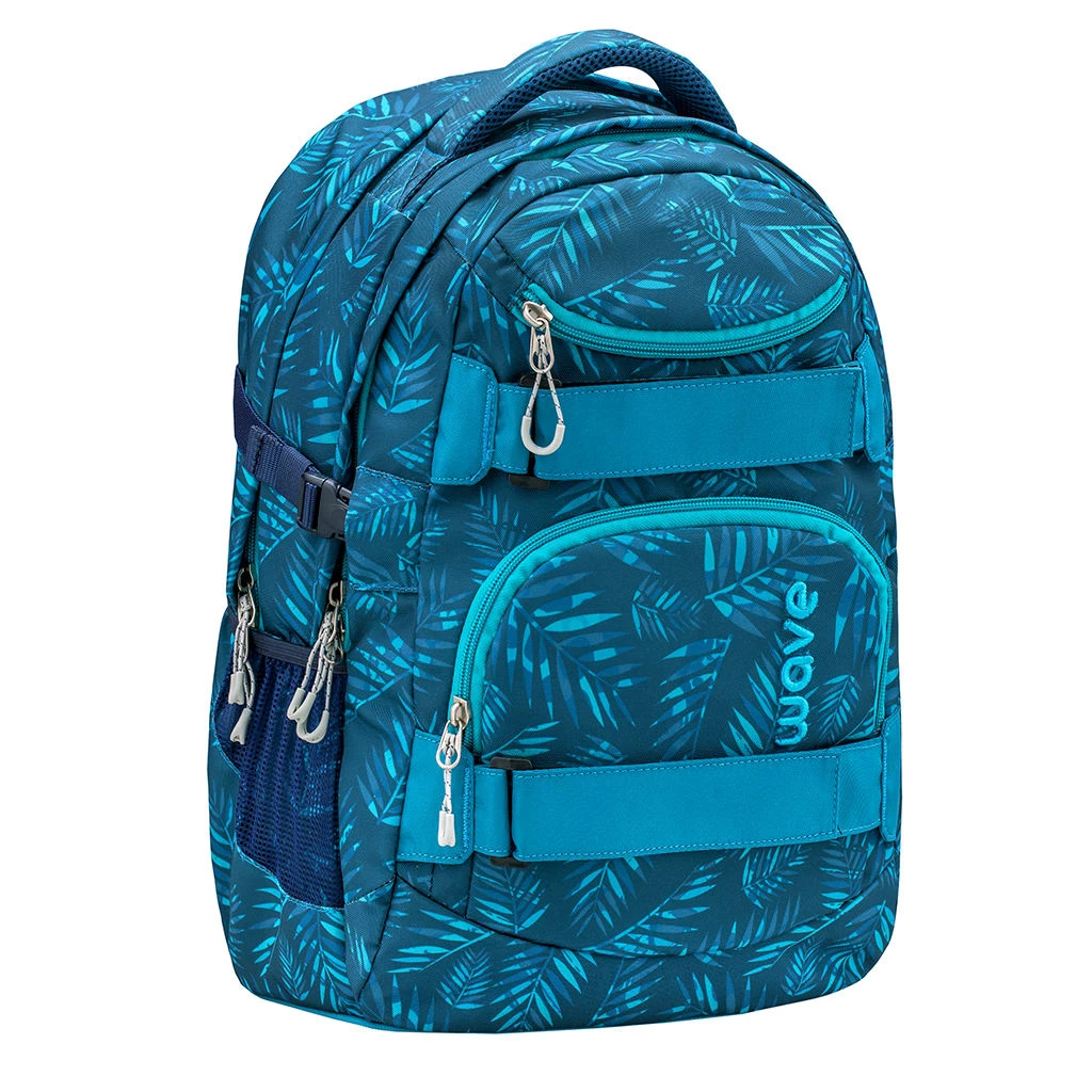 Wave 3tlg-Set: Rucksack Infinity Set 2 Jungle Vibe In Blau – H43xL31xT22 Cm 2 Wave 3tlg-Set: Rucksack Infinity Set 2 Jungle Vibe In Blau – H43xL31xT22 Cm – Bild 2