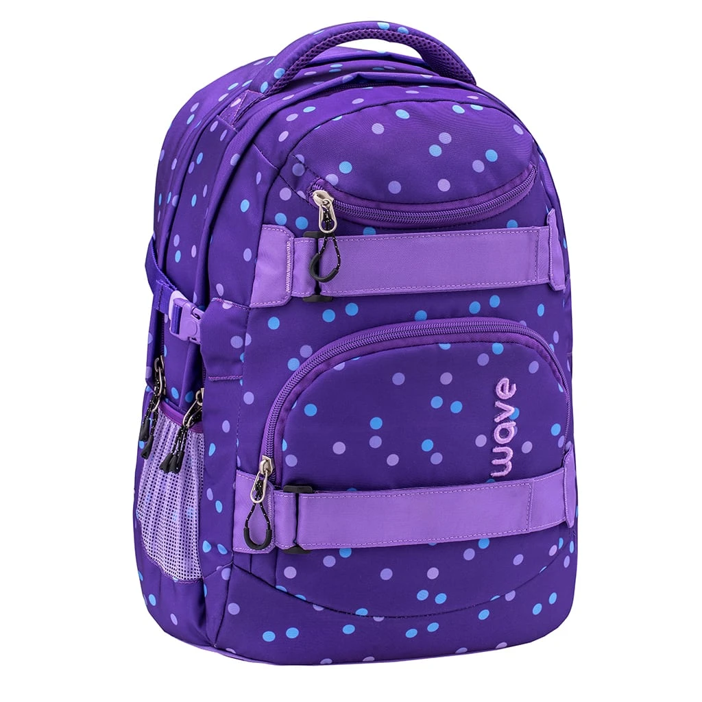 Wave 3tlg-Set: Rucksack Infinity Set 2 Purple Dots In Lila – H43xL31xT22 Cm 2 Wave 3tlg-Set: Rucksack Infinity Set 2 Purple Dots In Lila – H43xL31xT22 Cm – Bild 2