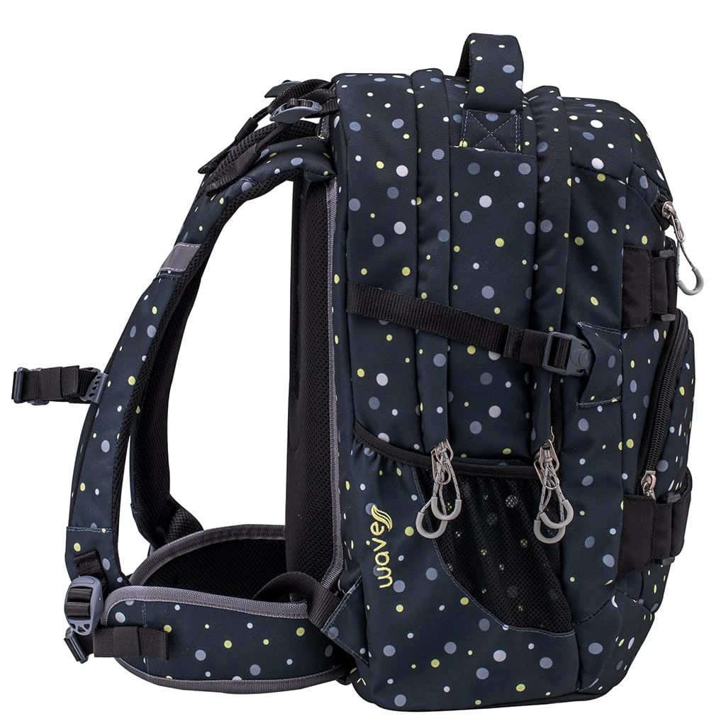 Wave Rucksack Infinity "Black And Yellow Dots" In Schwarz H 43 Cm B 31 Cm T 22 Cm 3 Wave Rucksack Infinity "Black And Yellow Dots" In Schwarz H 43 Cm B 31 Cm T 22 Cm – Bild 3