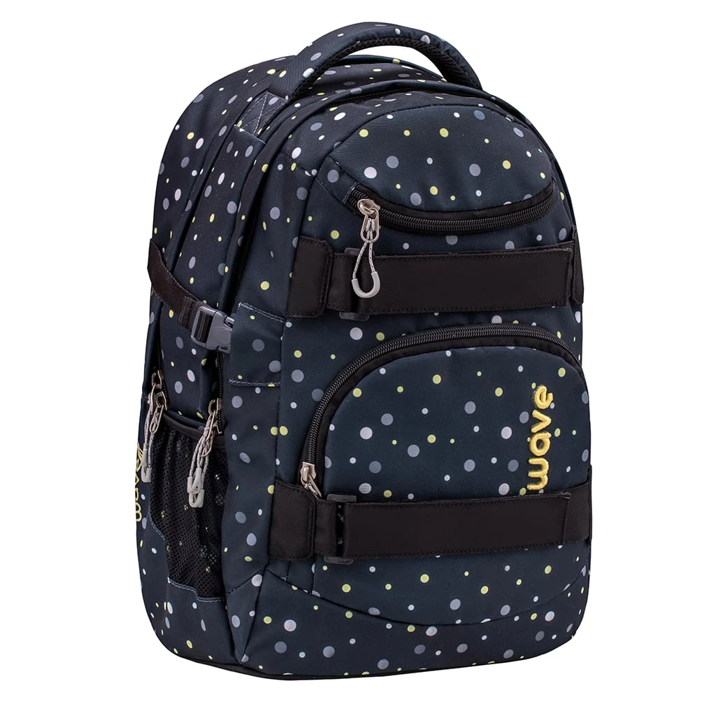 Wave Rucksack Infinity "Black And Yellow Dots" In Schwarz H 43 Cm B 31 Cm T 22 Cm 1 Wave Rucksack Infinity "Black And Yellow Dots" In Schwarz H 43 Cm B 31 Cm T 22 Cm