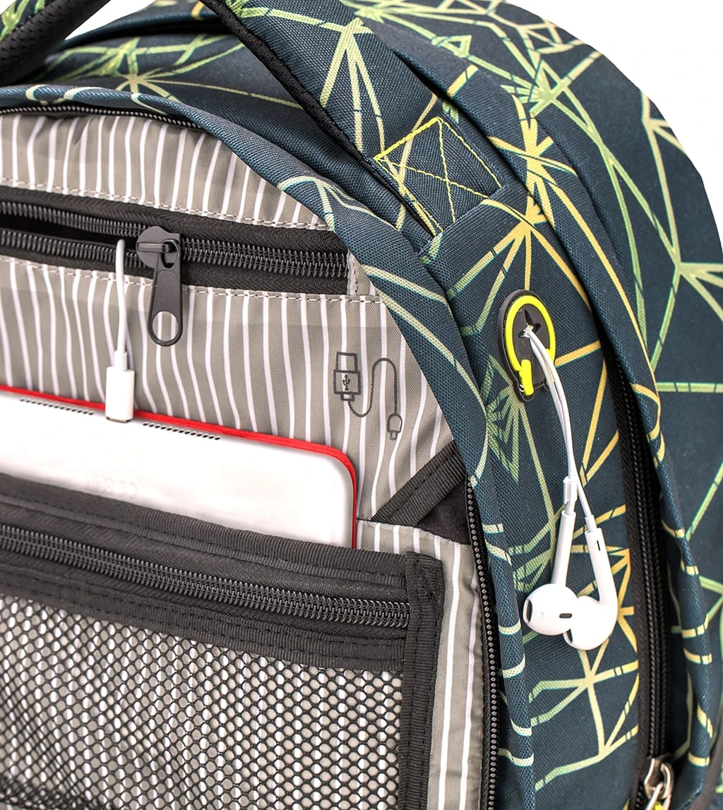 Wave Rucksack "Infinity Stripes Green" Schwarz, H 43 Cm B 31 Cm T 22 Cm 8 Wave Rucksack "Infinity Stripes Green" Schwarz, H 43 Cm B 31 Cm T 22 Cm – Bild 8