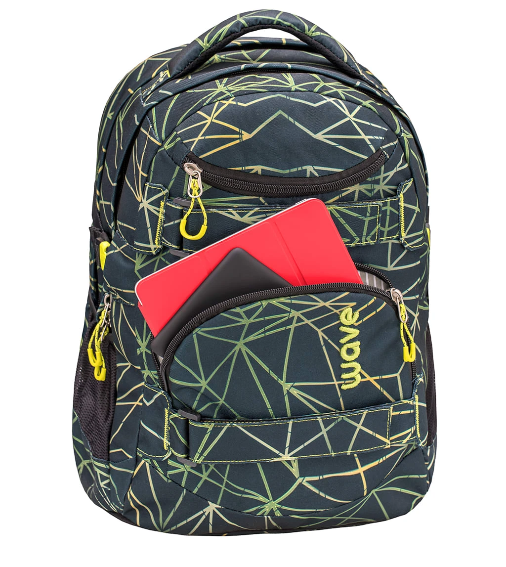 Wave Rucksack "Infinity Stripes Green" Schwarz, H 43 Cm B 31 Cm T 22 Cm 10 Wave Rucksack "Infinity Stripes Green" Schwarz, H 43 Cm B 31 Cm T 22 Cm – Bild 10