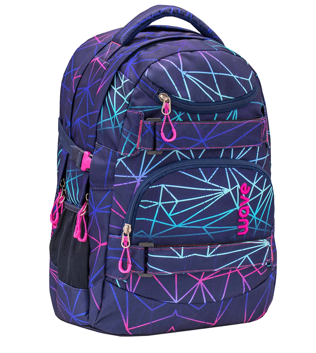 Wave Rucksack "Infinity Stripes Purple Set1" In Schwarz, H 43 Cm B 31 Cm T 22 Cm 2 Wave Rucksack "Infinity Stripes Purple Set1" In Schwarz, H 43 Cm B 31 Cm T 22 Cm – Bild 2