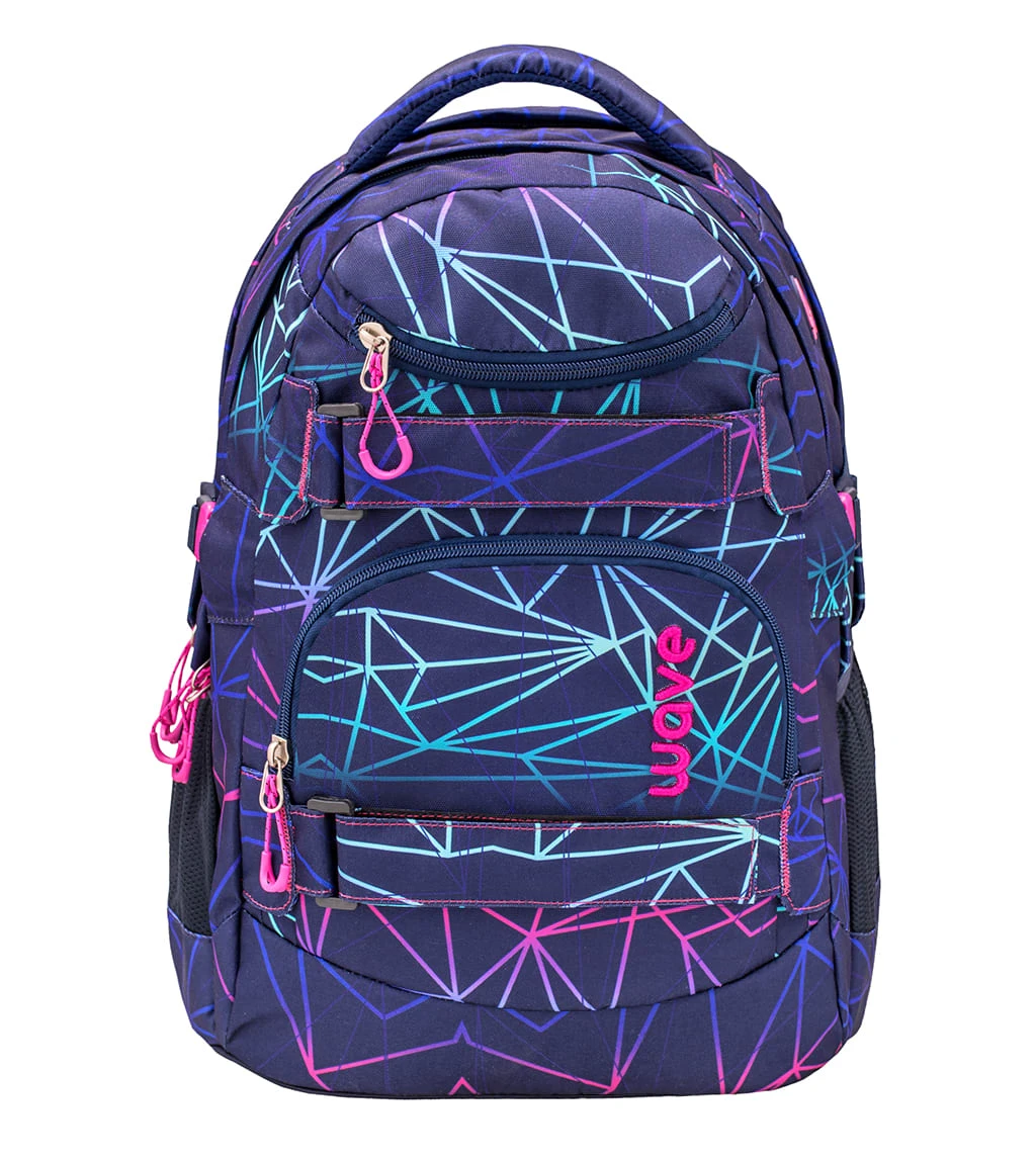 Wave Rucksack "Infinity Stripes Purple Set1" In Schwarz, H 43 Cm B 31 Cm T 22 Cm 3 Wave Rucksack "Infinity Stripes Purple Set1" In Schwarz, H 43 Cm B 31 Cm T 22 Cm – Bild 3
