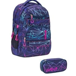 Wave Rucksack "Infinity Stripes Purple Set1" In Schwarz, H 43 Cm B 31 Cm T 22 Cm