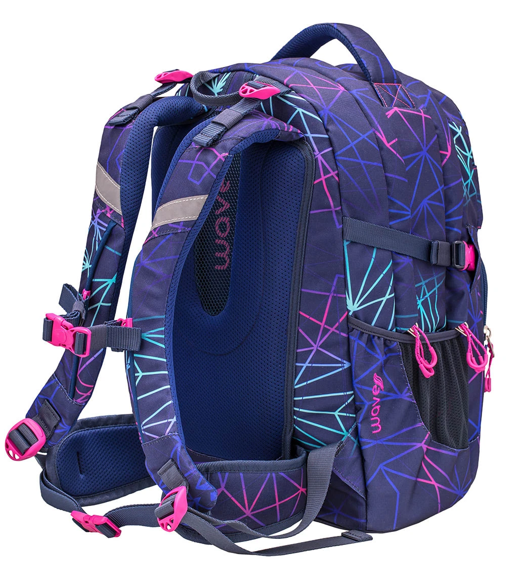Wave Rucksack "Infinity Stripes Purple Set1" In Schwarz, H 43 Cm B 31 Cm T 22 Cm 4 Wave Rucksack "Infinity Stripes Purple Set1" In Schwarz, H 43 Cm B 31 Cm T 22 Cm – Bild 4