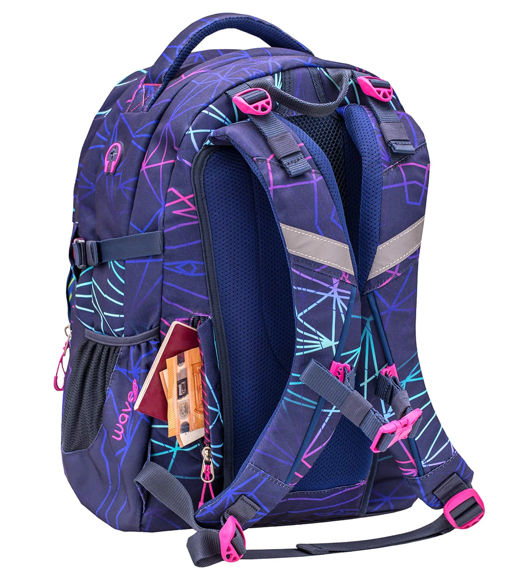 Wave Rucksack "Infinity Stripes Purple Set1" In Schwarz, H 43 Cm B 31 Cm T 22 Cm 9 Wave Rucksack "Infinity Stripes Purple Set1" In Schwarz, H 43 Cm B 31 Cm T 22 Cm – Bild 9