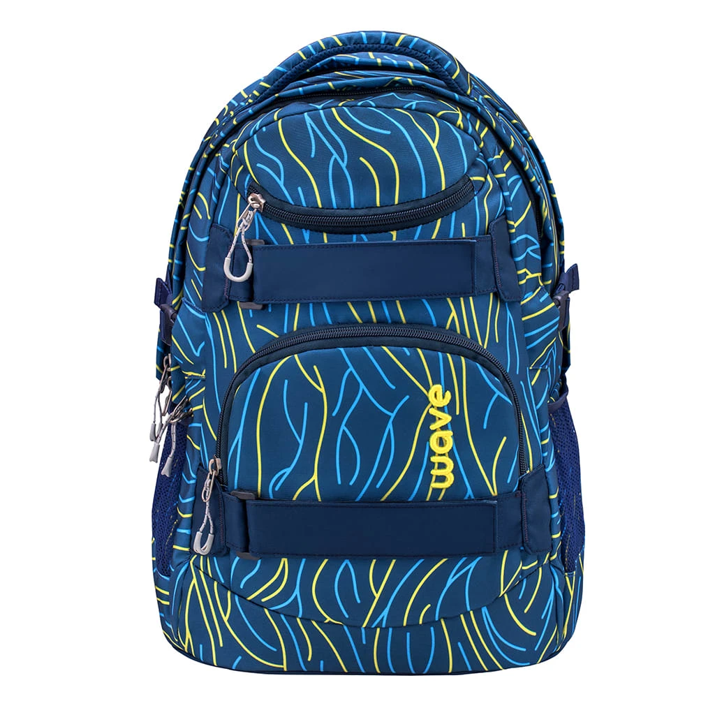 Wave Rucksack Infinity "Yellow Lines" In Blau, Gelb H 43 Cm B 31 Cm T 22 Cm 2 Wave Rucksack Infinity "Yellow Lines" In Blau, Gelb H 43 Cm B 31 Cm T 22 Cm – Bild 2