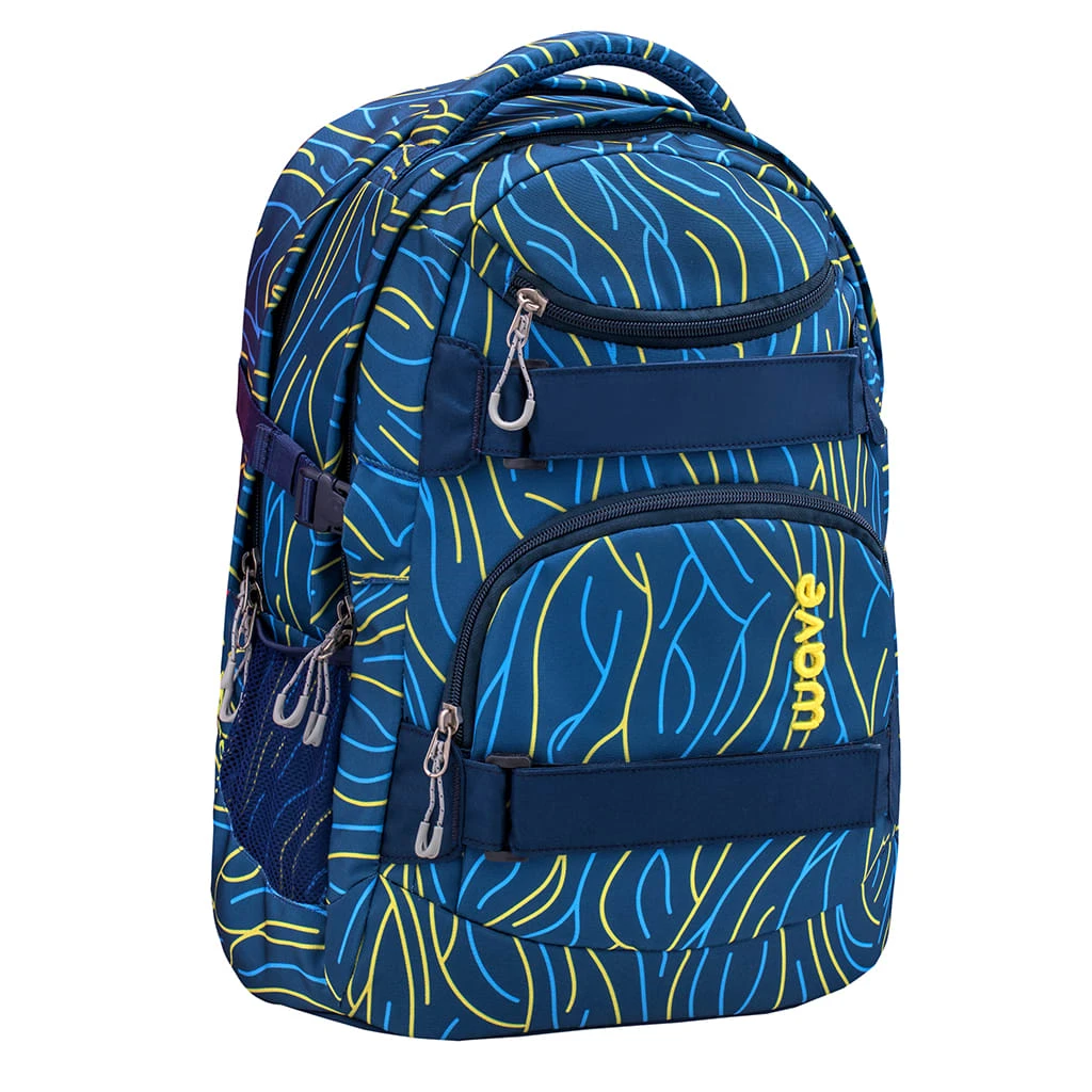 Wave Rucksack Infinity "Yellow Lines" In Blau, Gelb H 43 Cm B 31 Cm T 22 Cm 1 Wave Rucksack Infinity "Yellow Lines" In Blau, Gelb H 43 Cm B 31 Cm T 22 Cm