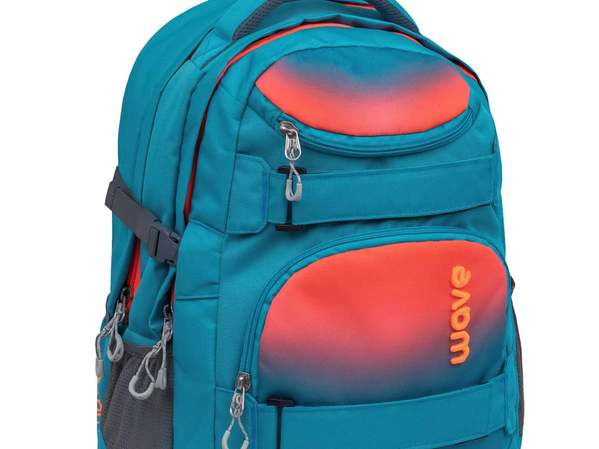 Wave Schulrucksack Set 4-tlg Infinity In Ombre Neon Orange And Bluebird 3 Wave Schulrucksack Set 4-tlg Infinity In Ombre Neon Orange And Bluebird – Bild 3