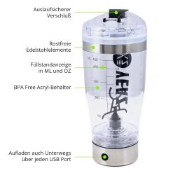 YEAZ CYCLONE Elektrischer Mixer USB 450ml In Transparent 9 YEAZ CYCLONE Elektrischer Mixer USB 450ml In Transparent -Yeaz Geschäft yeaz cyclone elektrischer mixer usb 450ml in transparent 3